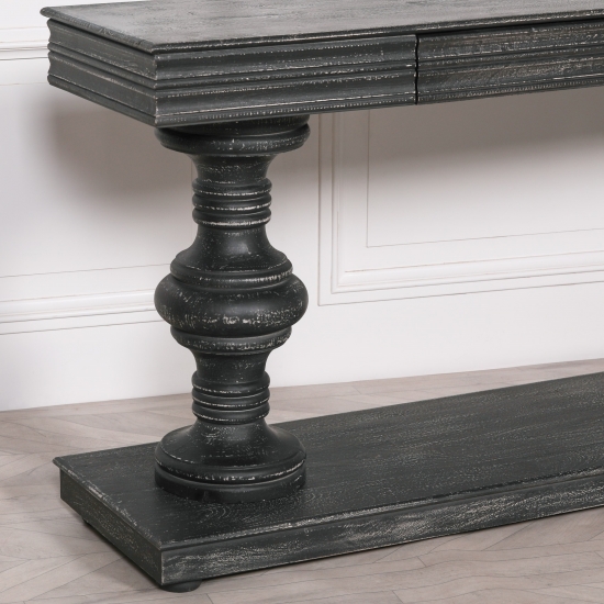 180cm Black Distressed Console Table With Drawers Maison Reproductions   KFA146 4 550x550 